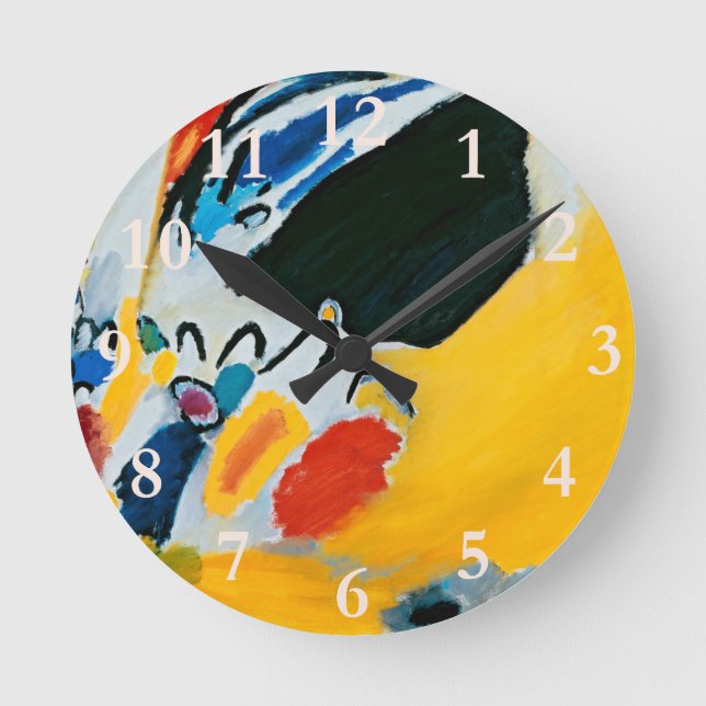 Kandinski Impression III Concert Abstract Painting Round Clock (Front)