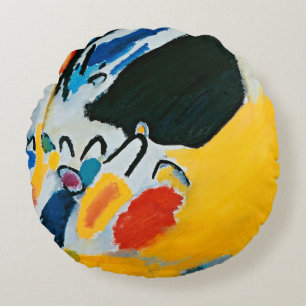 Kandinski Impression III Concert Abstract Painting Round Cushion