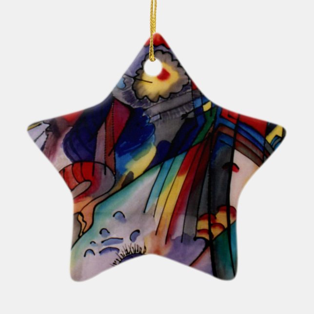 Kandinsky 1913 Abstract Painting Ceramic Tree Decoration (Front)