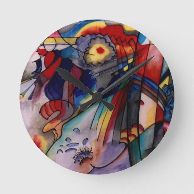Kandinsky 1913 Abstract Painting Round Clock (Front)