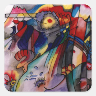 Kandinsky 1913 Abstract Painting Square Sticker