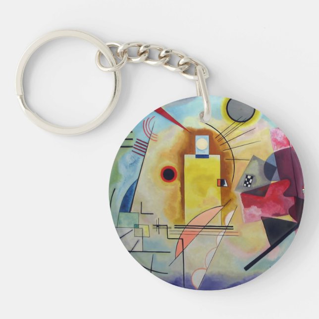 Kandinsky 1925/yellow/red/blue/pixdezines key ring (Front)