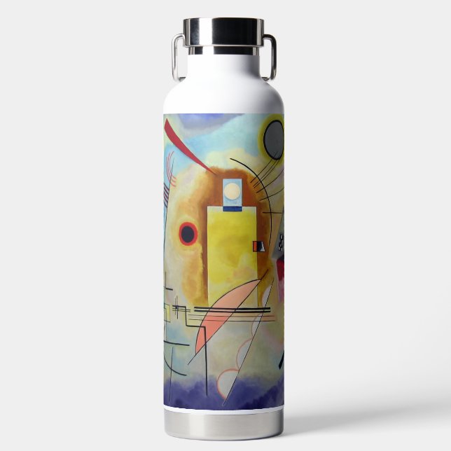 Kandinsky 1925 yellow red blue water bottle (Front)