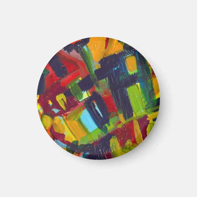 Kandinsky '304' Colorful Abstract Painting Magnet (Front)