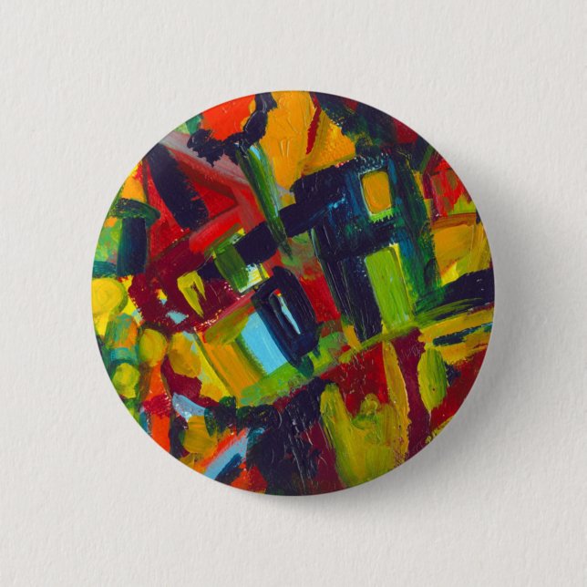 Kandinsky 304 Colourful Abstract Artwork 6 Cm Round Badge (Front)