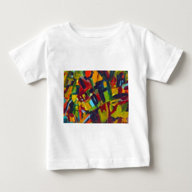 Kandinsky 304 Colourful Abstract Artwork Baby T-Shirt (Front)