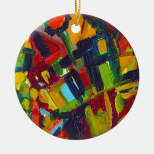 Kandinsky 304 Colourful Abstract Artwork Ceramic Tree Decoration