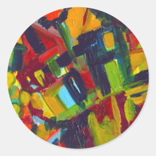 Kandinsky 304 Colourful Abstract Artwork Classic Round Sticker