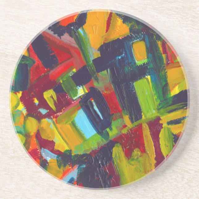 Kandinsky 304 Colourful Abstract Artwork Coaster (Front)