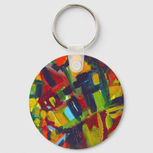 Kandinsky 304 Colourful Abstract Artwork Key Ring
