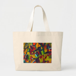 Kandinsky 304 Colourful Abstract Artwork Large Tote Bag