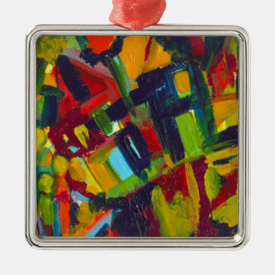 Kandinsky 304 Colourful Abstract Artwork Metal Ornament