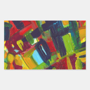 Kandinsky 304 Colourful Abstract Artwork Rectangular Sticker