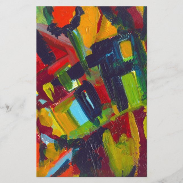 Kandinsky 304 Colourful Abstract Artwork Stationery (Front)