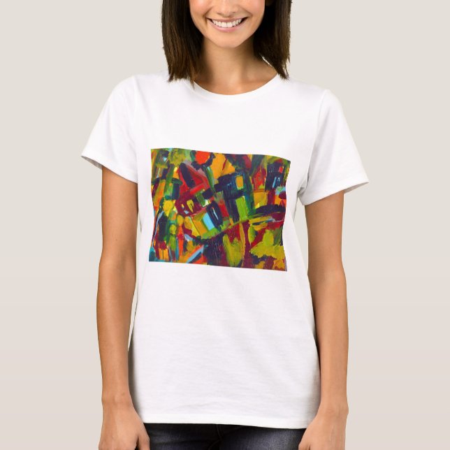 Kandinsky 304 Colourful Abstract Artwork T-Shirt (Front)