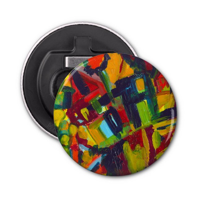 Kandinsky '304' Colourful Abstract Painting Bottle Opener (Front)