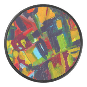 Kandinsky '304' Colourful Abstract Painting Hockey Puck
