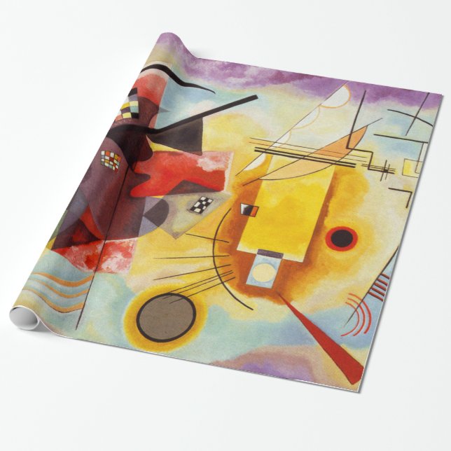 Kandinsky Abstract Art Shapes Blue Red Yellow Wrapping Paper (Unrolled)