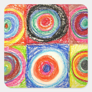 Kandinsky Abstract art Square Sticker