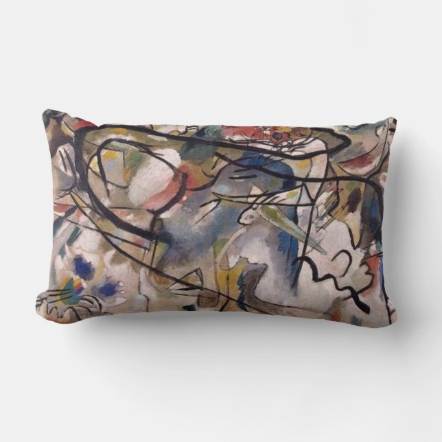 Kandinsky Abstract Artwork Lumbar Cushion (Front)
