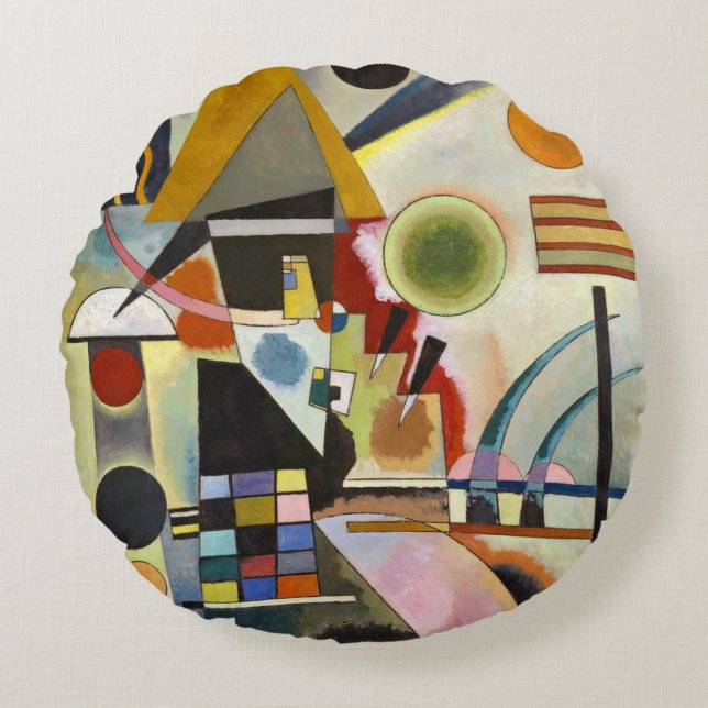Kandinsky Abstract Artwork Round Cushion (Front)