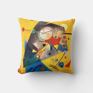 Kandinsky Abstract Blue Red Yellow Composition Cushion