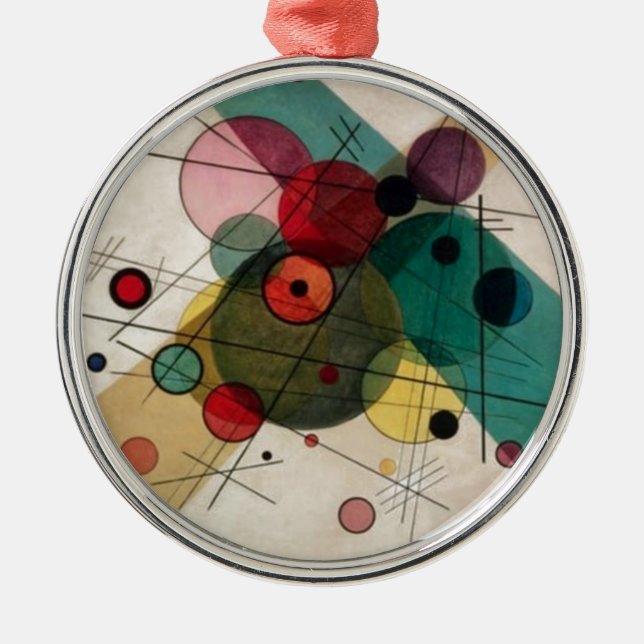 Kandinsky Abstract Circles Ceramic Round Ornament (Front)