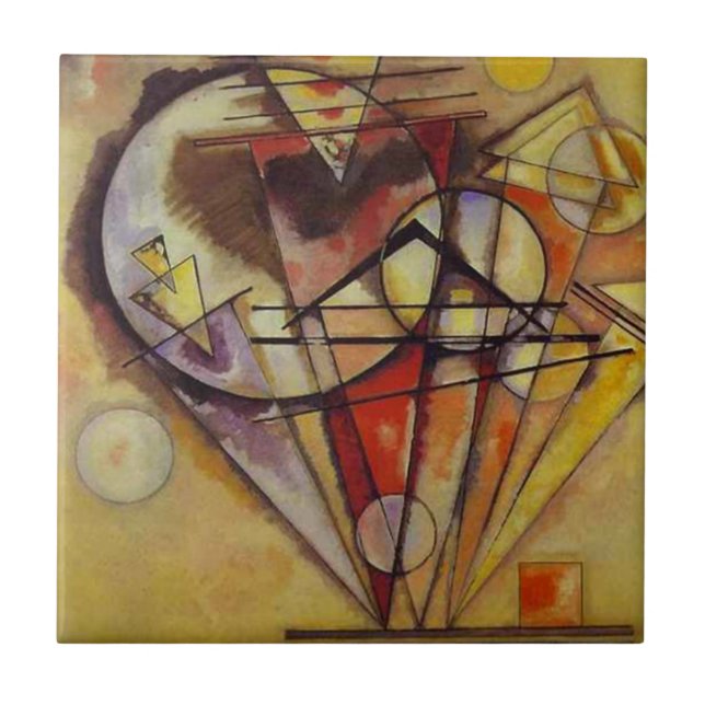 Kandinsky Abstract Circles Ceramic Tile (Front)