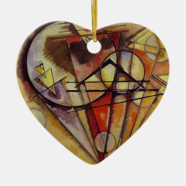 Kandinsky Abstract Circles Ceramic Tree Decoration (Front)