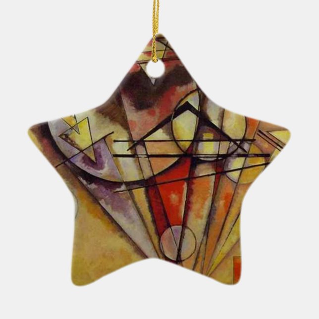 Kandinsky Abstract Circles Ceramic Tree Decoration (Front)