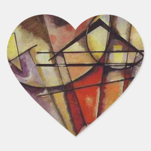 Kandinsky Abstract Circles Heart Sticker