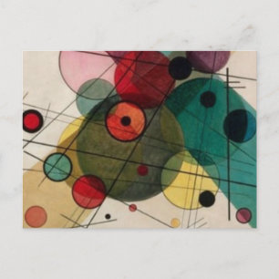 Kandinsky Abstract Circles in a Circle Postcard
