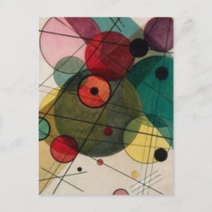 Kandinsky Abstract Circles in a Circle Postcard