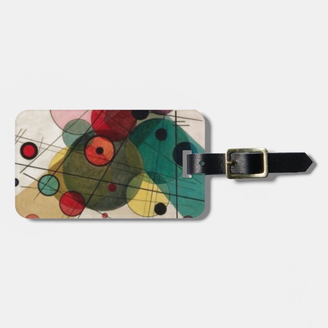 Kandinsky Abstract Circles Luggage Travel Bag Tag (Front Horizontal)