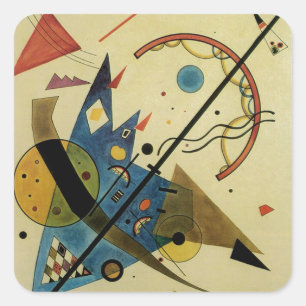 Kandinsky Abstract Circles Shapes Square Sticker