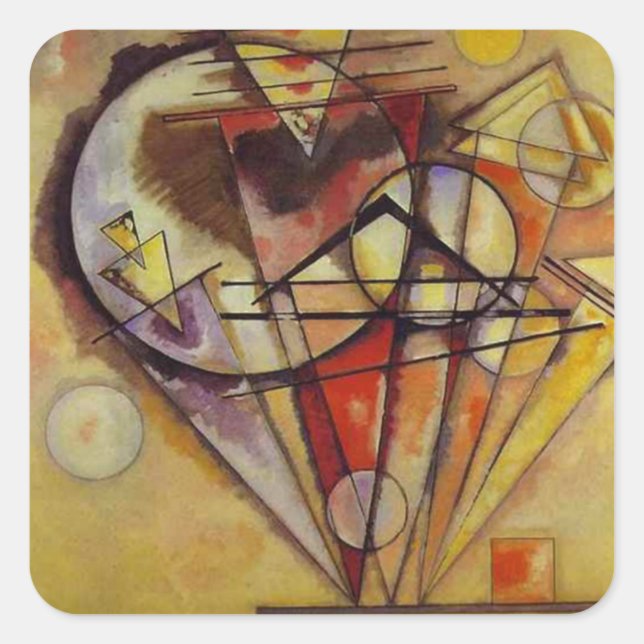 Kandinsky Abstract Circles Square Sticker (Front)