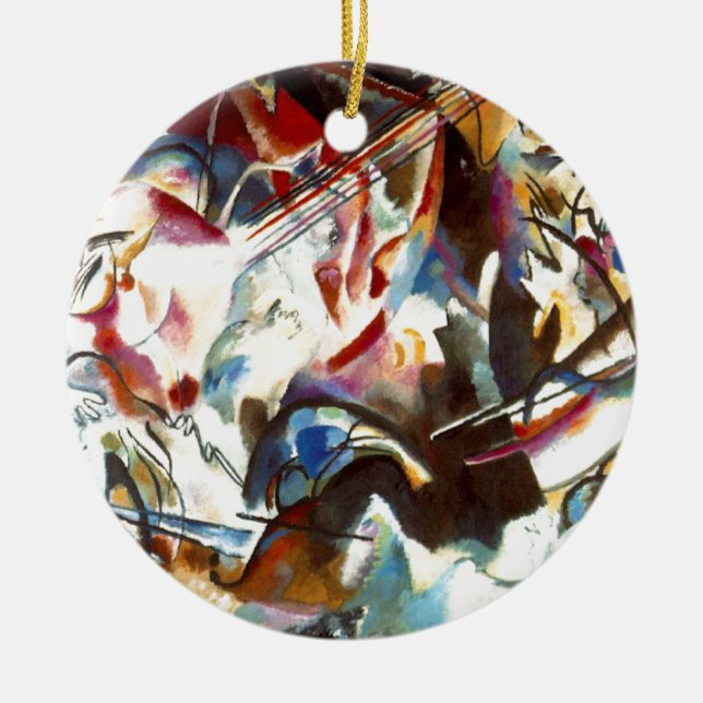 Kandinsky Abstract Composition VI Ceramic Tree Decoration (Front)
