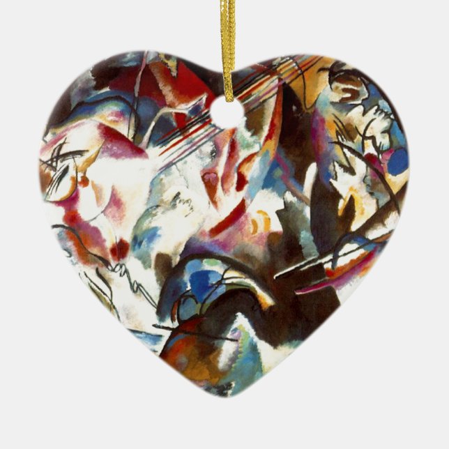 Kandinsky Abstract Composition VI Ceramic Tree Decoration (Front)