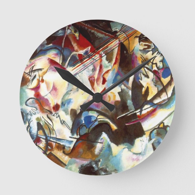 Kandinsky Abstract Composition VI Round Clock (Front)