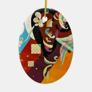 Kandinsky Abstract Compositon IX Ceramic Tree Decoration