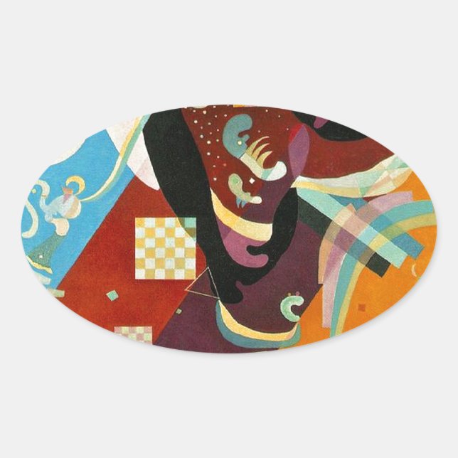 Kandinsky Abstract Compositon IX Oval Sticker (Front)