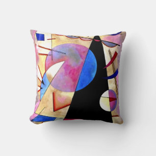 Kandinsky - Abstract Cubism with Pinks and Blues Cushion
