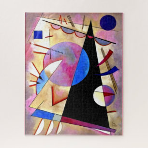 Kandinsky - Abstract Cubism with Pinks and Blues Jigsaw Puzzle