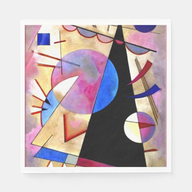 Kandinsky - Abstract Cubism with Pinks and Blues Napkin (Front)