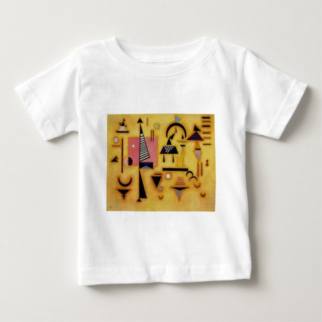 Kandinsky Abstract Decisive Pink Geometric Shapes Baby T-Shirt (Front)