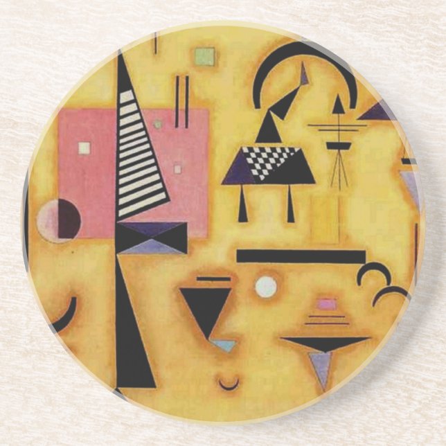 Kandinsky Abstract Decisive Pink Geometric Shapes Coaster (Front)