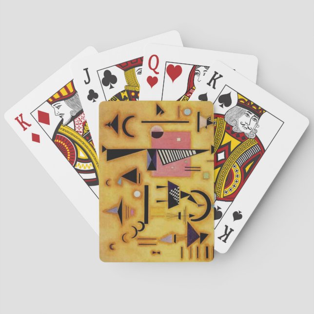 Kandinsky Abstract Decisive Pink Geometric Shapes Playing Cards (Back)