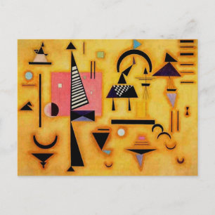 Kandinsky Abstract Decisive Pink Geometric Shapes Postcard