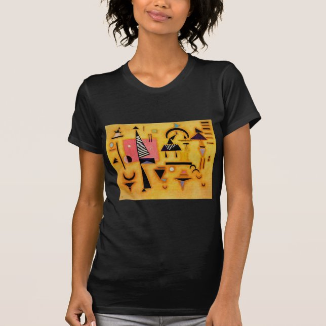 Kandinsky Abstract Decisive Pink Geometric Shapes T-Shirt (Front)