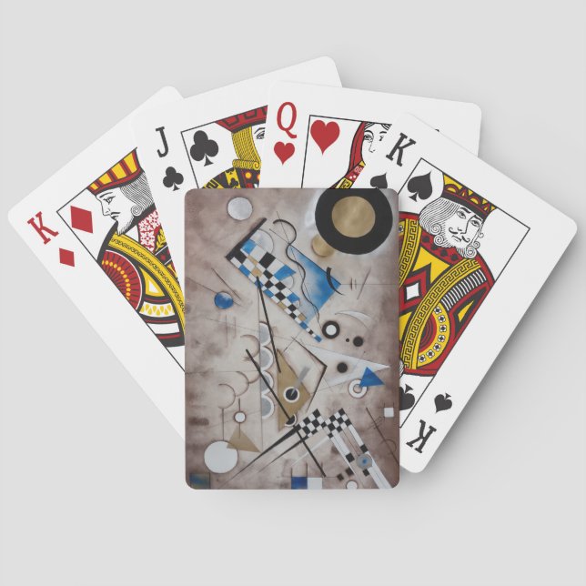 Kandinsky abstract painting mid century modern art playing cards (Back)